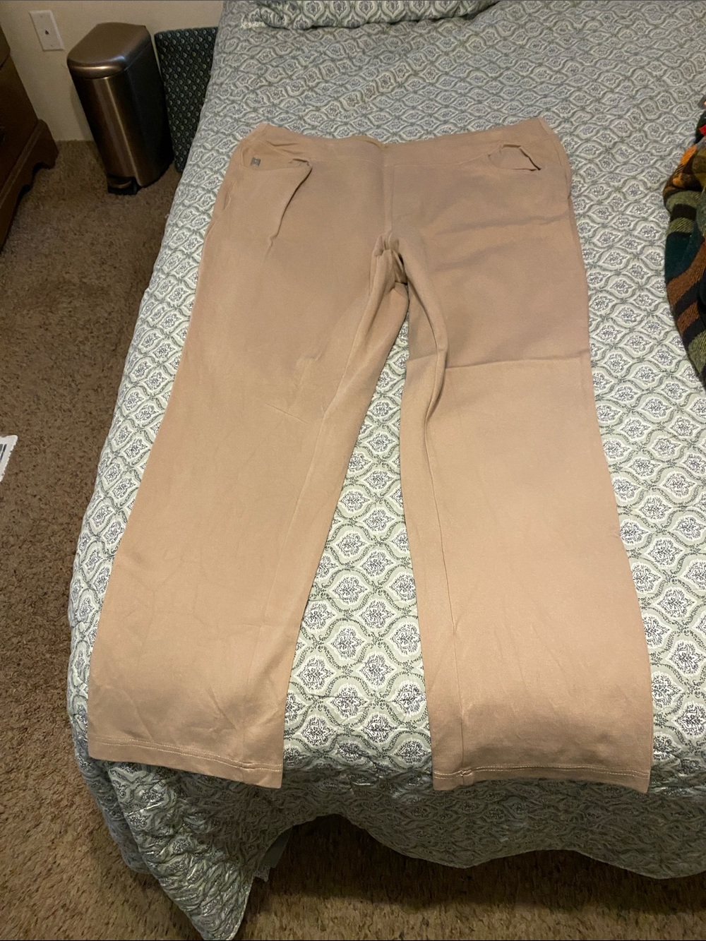 Belle by Kim Gravel Straight Leg Pants in Beige